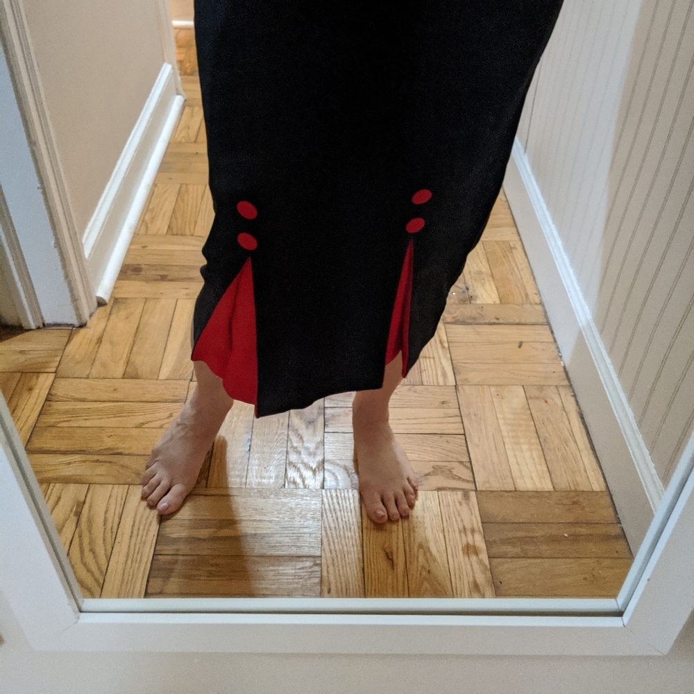 Black/red vintage reproduction wiggle dress  - M - Picture 3 of 4